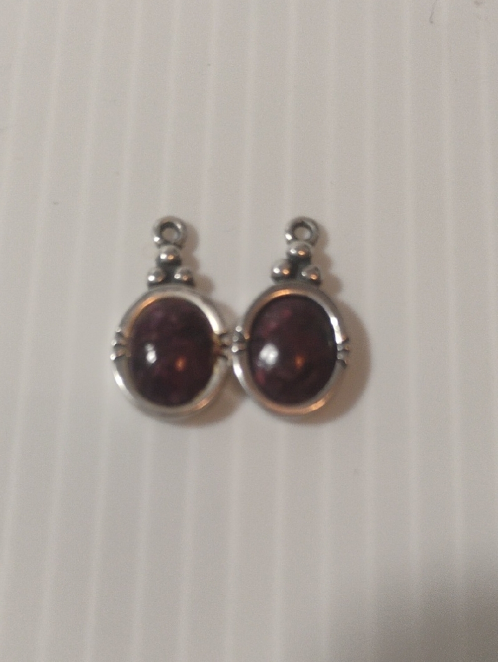925 Sterling Vintage Earrings/Charms With Purple Stones